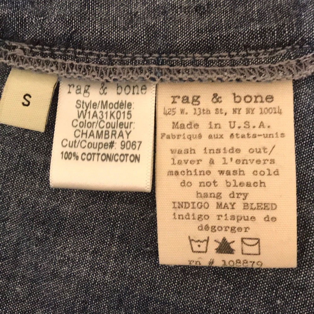 Rag & Bone Chambray Top Size Small - image 8